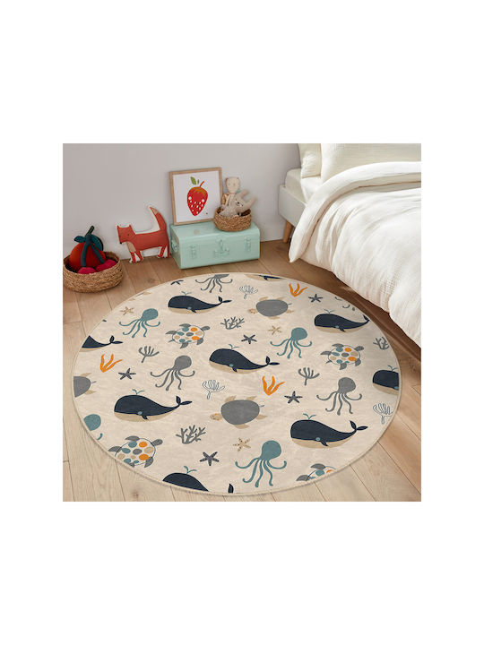 SteweHome Παιδικό Χαλί Γαλάζιο 120x120cm Πάχους 60mm