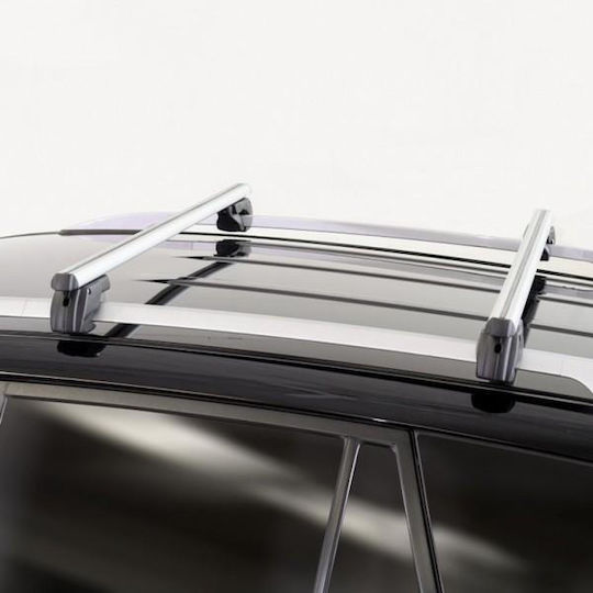 Menabo Aluminum Roof Bars Sherman Silver 120 Cm Silver Color Hyundai Trajet 1999>2008 Raised Rails Parallel Bars Empty 2 Pieces 9590/mb Mp.9590/mb-124