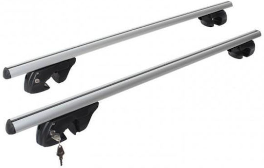 Menabo Aluminum Roof Bars Sherman XL Silver 135 Cm Silver Color Fiat Doblo 2000>2010 Raised Rails Parallel Bars Set 2 Pieces 9470/mb Mp.9470/mb-49