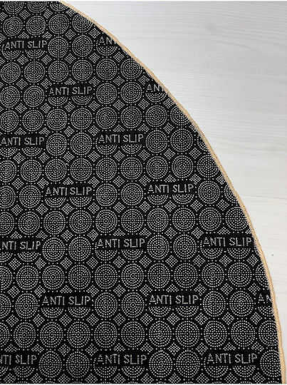 SteweHome Kids Rug Black Round with Diameter 150cm Thickness 60mm