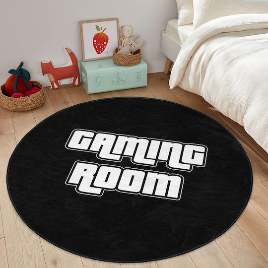 SteweHome Kids Rug Black Round with Diameter 150cm Thickness 60mm