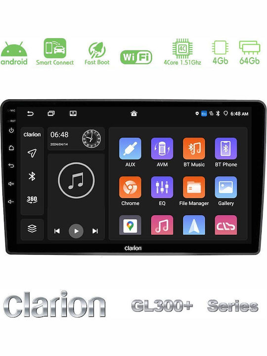 Clarion Gl300+ Серия 4core Android11 4+64gb Vw Passat B5 2001-2005 Навигация Мултимедия Таблет 9" U-gl34-vw1370