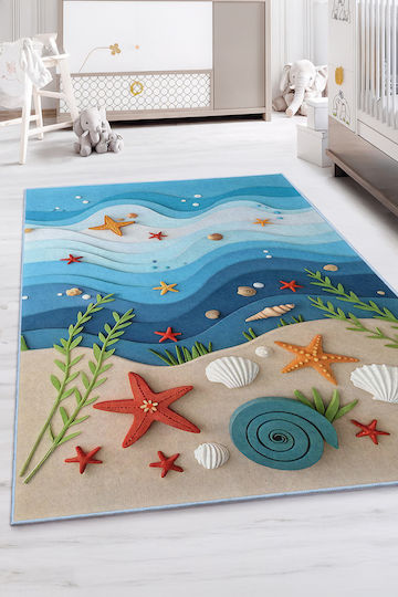 SteweHome Covor Pentru Copii Portocaliu 120x250cm Grosime 60mm