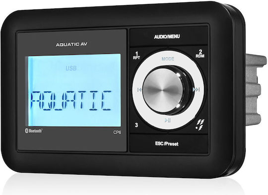 Eval Aquatic AV Sistem audio pentru barci 45W Waterproof cu Bluetooth / DAB / USB Negru