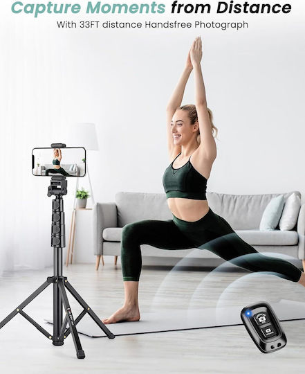 Victiv Trepied Telecomandă Compact Stabil 25 Cm Suport Braț Flexibil Rotație 180° 197 Cm Potrivit Pentru Smartphone-uri Camere Gopro