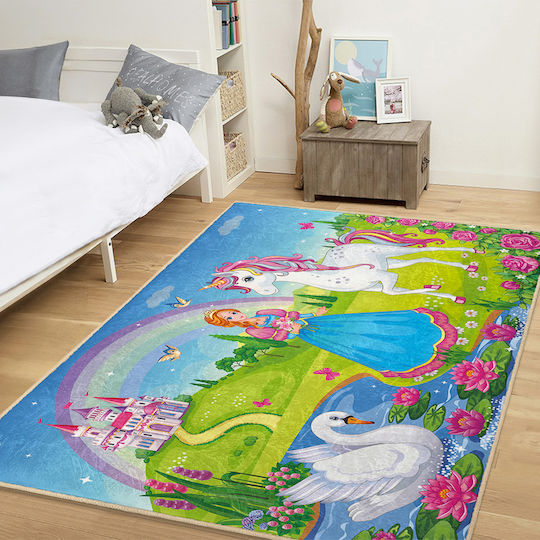 SteweHome Kinderteppich Einhorn 100x250cm Dicke 60mm