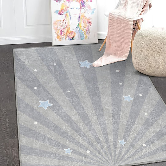 SteweHome Παιδικό Χαλί Αστέρια Μπλε 80x150cm Πάχους 60mm