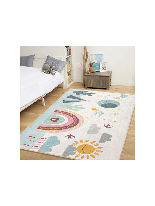 SteweHome Παιδικό Χαλί Αστέρια Πολύχρωμο 100x100cm Πάχους 60mm