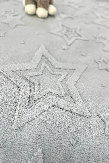 SteweHome Kids Rug Stars Cotton Gray 80x100cm Thickness 60mm