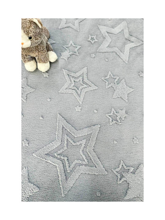 SteweHome Kids Rug Stars Cotton Gray 80x100cm Thickness 60mm