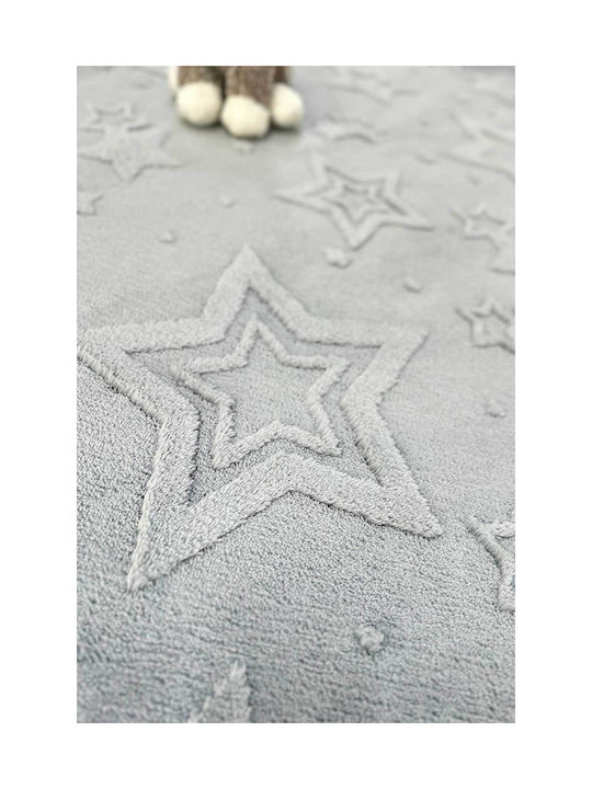 SteweHome Kids Rug Stars Cotton Gray 160x250cm Thickness 60mm