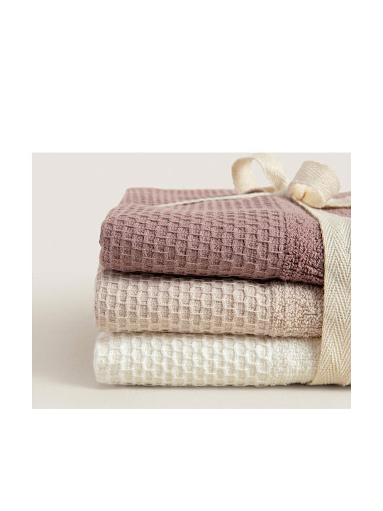 SteweHome Hand Towels Purple 3 Pieces