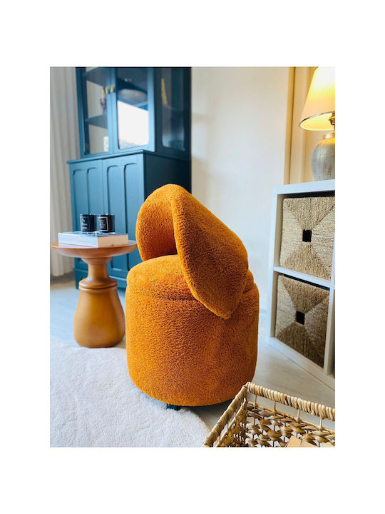 Living Room Folding Stool With Storage Space Upholstered With Teddy Fabric 45x45x45cm