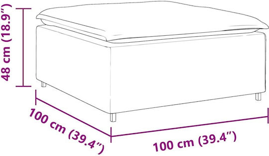 Samt Fußhocker Dunkelgrau 100x100x48cm