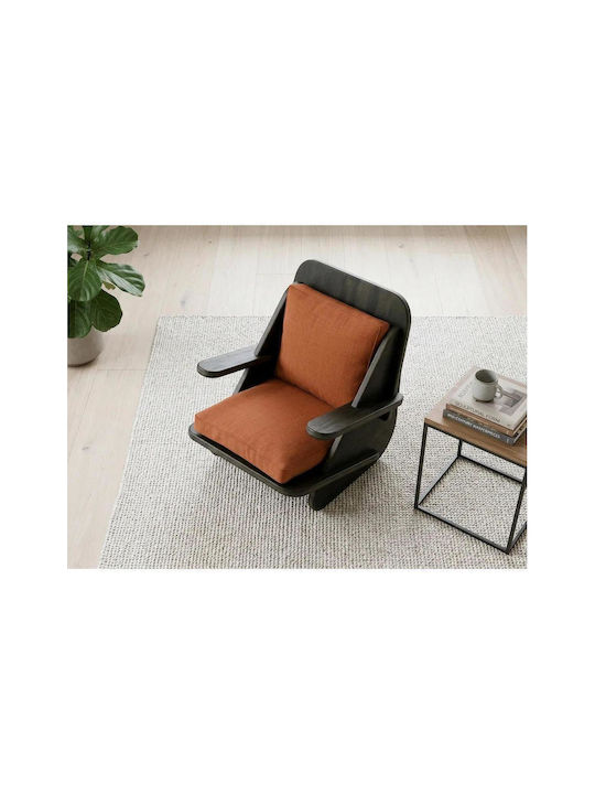 High Back Armchair Orange 65x55x55cm