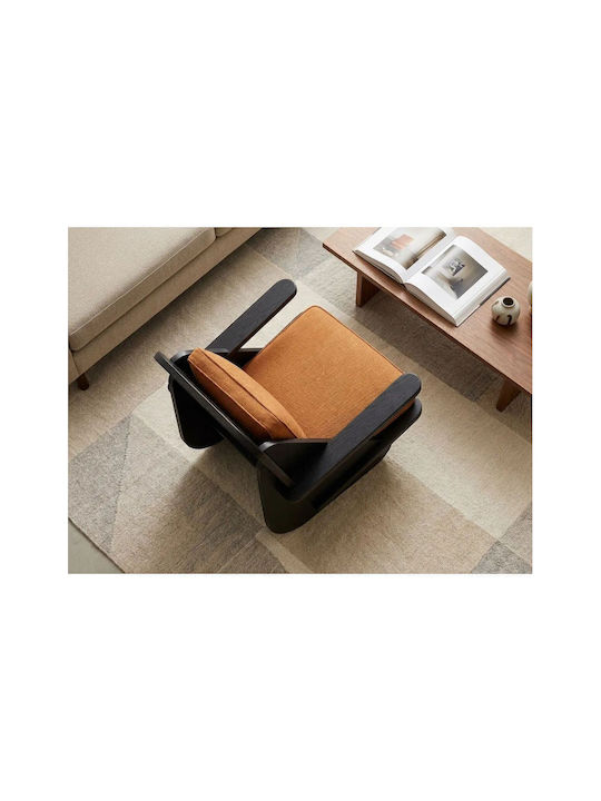 High Back Armchair Orange 65x55x55cm