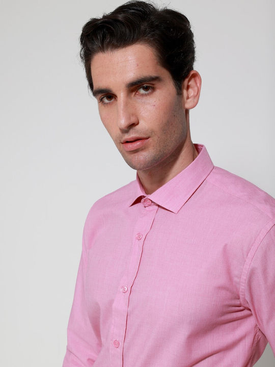 Genaro Μακρυμάνικo Πουκάμισο σε Στενή Γραμμή Dusty Pink
