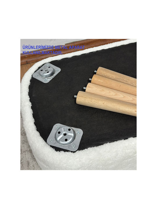 Living Room Stool With Storage Space Upholstered In Black Velvet