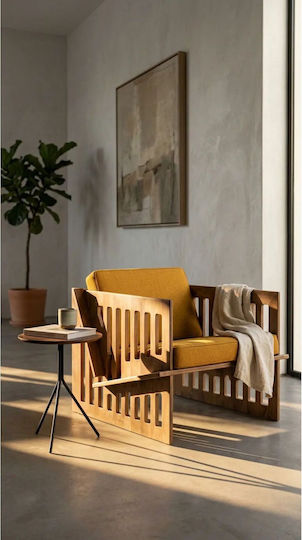 Armchair 65x82x42cm Yellow Armchair 65x82x42cm Yellow