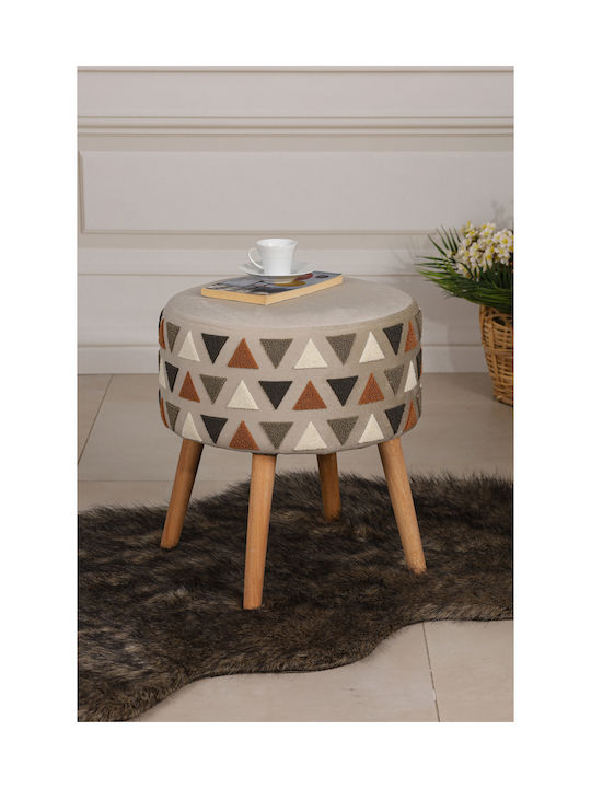 Living Room Wooden Khaki Stool 40x60x58cm