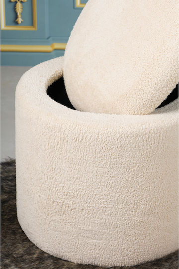 Living Room Stools With Storage Space Beige