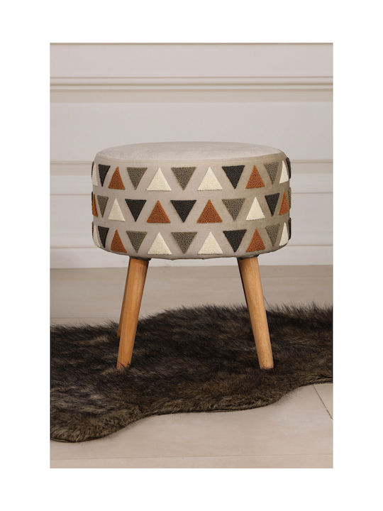Living Room Wooden Khaki Stool 40x60x58cm
