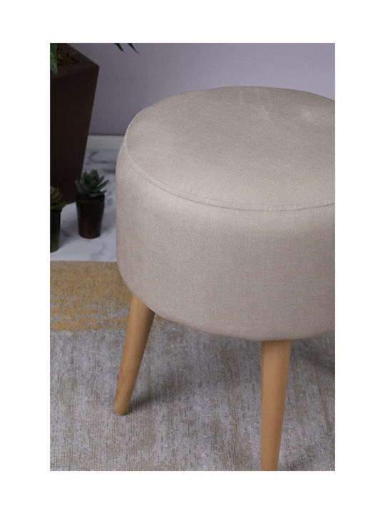 Living Room Wooden Beige Stool 32x40x38cm