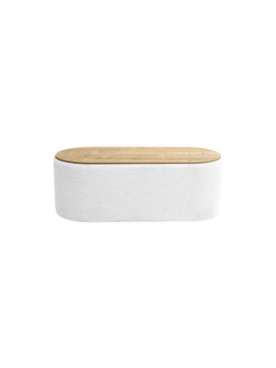 Living Room Stool With Storage Space Wooden White