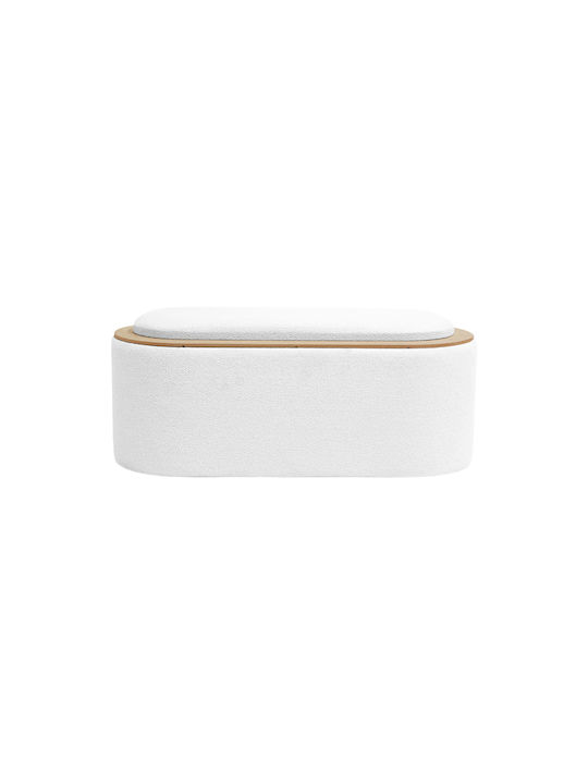 Living Room Stool With Storage Space Wooden White