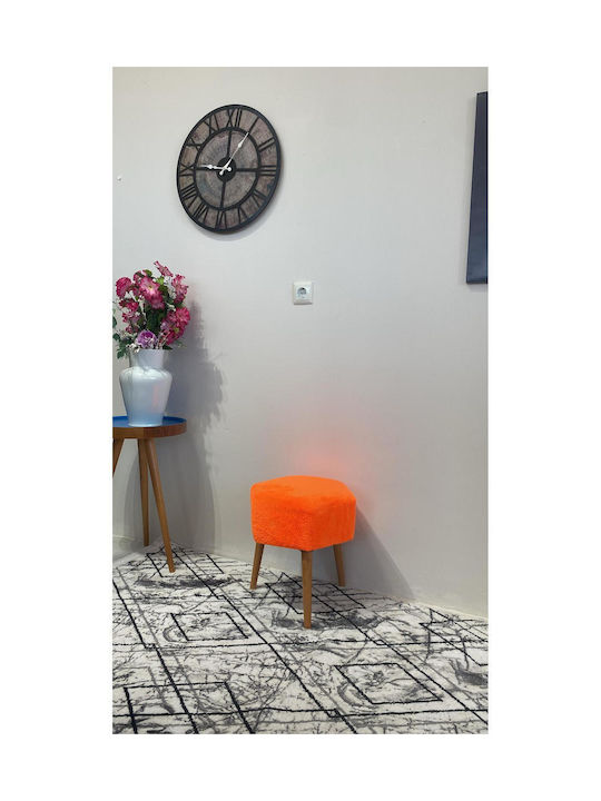 Living Room Fabric Upholstered Orange Stools