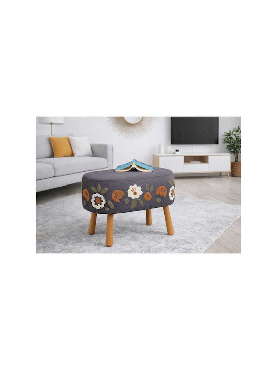 Living Room Stools Upholstered with Gray Fabric 40x60x60cm