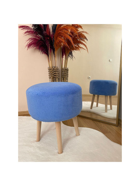 Living Room Wooden Blue Stools