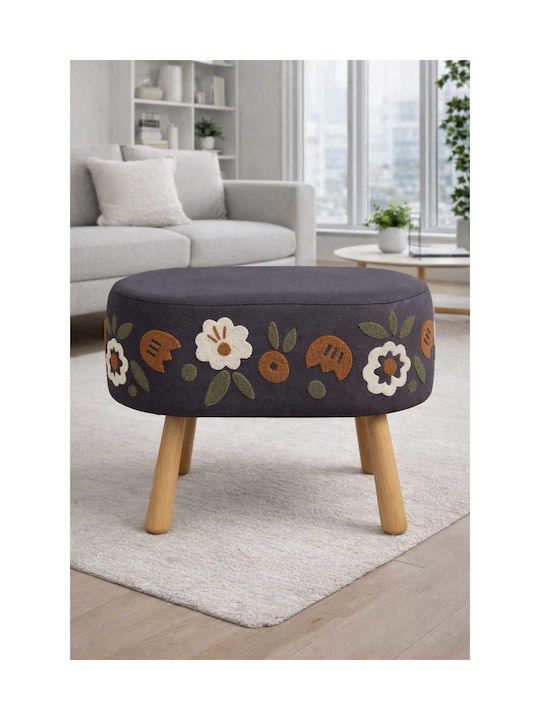 Living Room Stools Upholstered with Gray Fabric 40x60x60cm