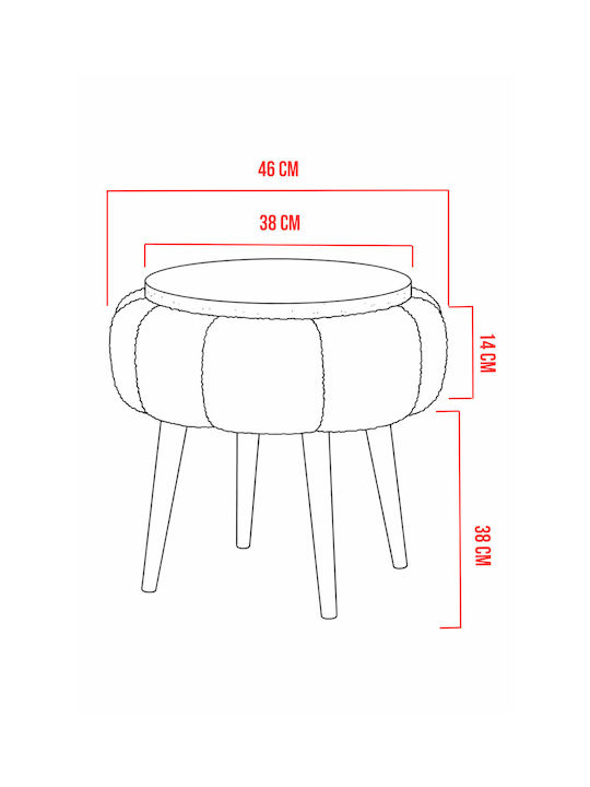 Wooden Red Living Room Stool