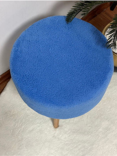 Living Room Wooden Blue Stools
