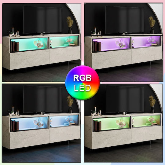 Eco Επιδαπέδιο με Φωτισμό Led Travertine 180x32x67εκ. Eco Επιδαπέδιο με Φωτισμό Led Travertine 180x32x67εκ.