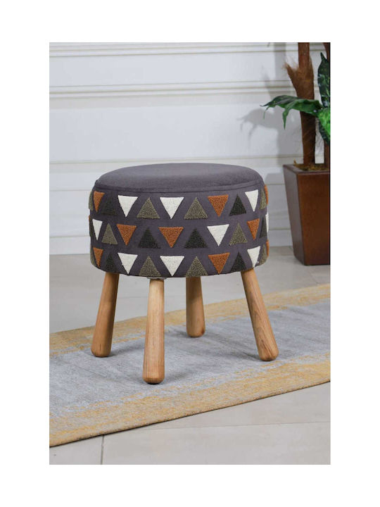 Living Room Fabric Upholstered Brown Stool 40x60x60cm