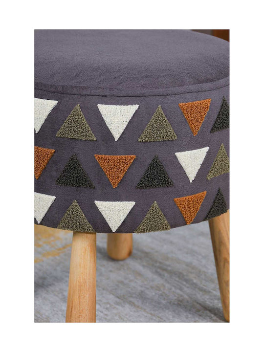 Living Room Fabric Upholstered Brown Stool 40x60x60cm