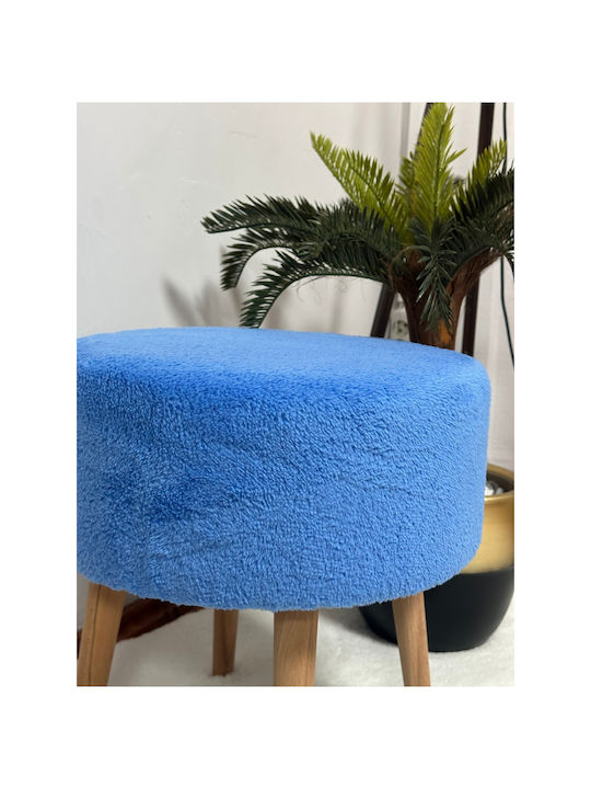 Living Room Wooden Blue Stools