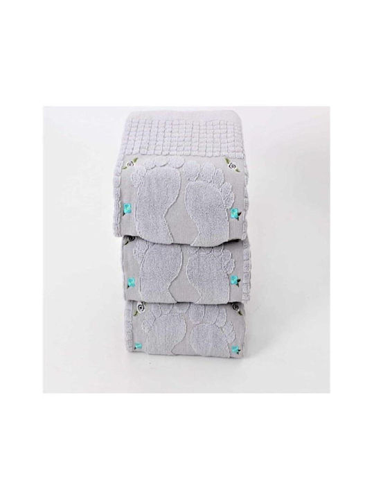 SteweHome Set of Cotton Bath Mats STE-024697-V51014 Gray 50x70cm 3 Pieces