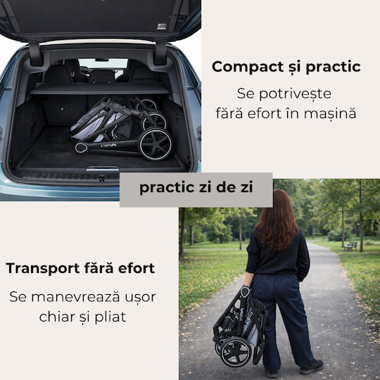 Kidizi Cărucior 2 în 1 Potrivit pentru Nou-Născut Roz