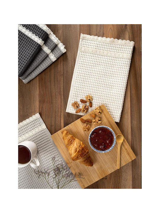 SteweHome Kitchen Towel Made of 100% Cotton in Gray Colour 40x60cm 5 Pieces