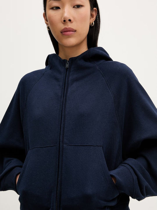 Women's Hoodie Sweatshirt Cardigan with Hood Dark Night Navy