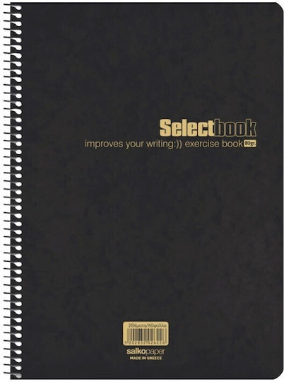 Premium Spiral Ruled Notebook B5 120 Paper Sheets 4 Subjects Black