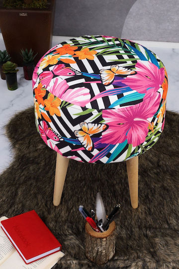 Kitchen Stools Upholstered with Scandinavian Style Fabric