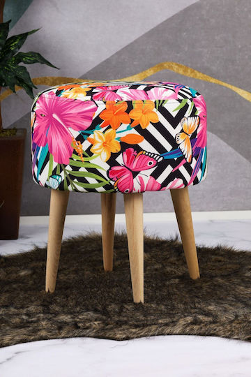 Kitchen Stools Upholstered with Scandinavian Style Fabric