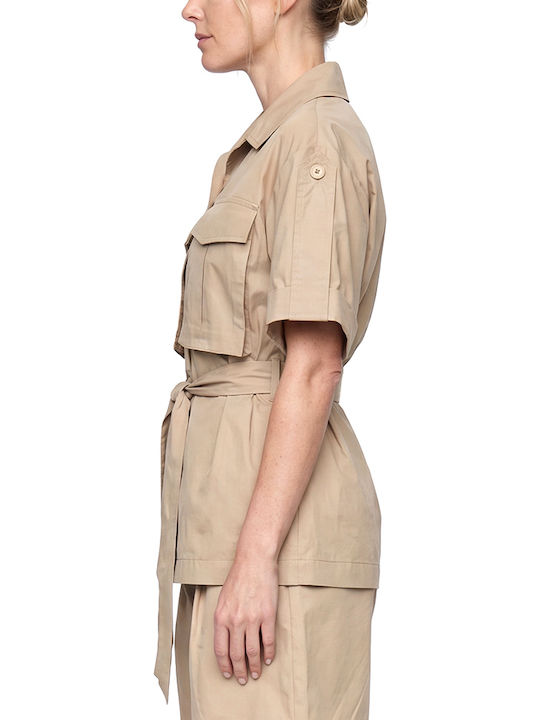 Twenty 29 Short Women's Jacket for Winter Beige
