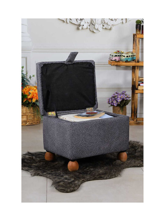Living Room Stool With Storage Space Wooden Natural 38x59x58cm
