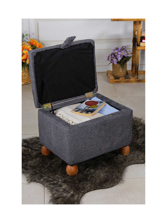 Living Room Stool With Storage Space Wooden Natural 38x59x58cm
