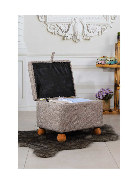 Living Room Stool With Storage Space Wooden Brown 38x59x58cm
